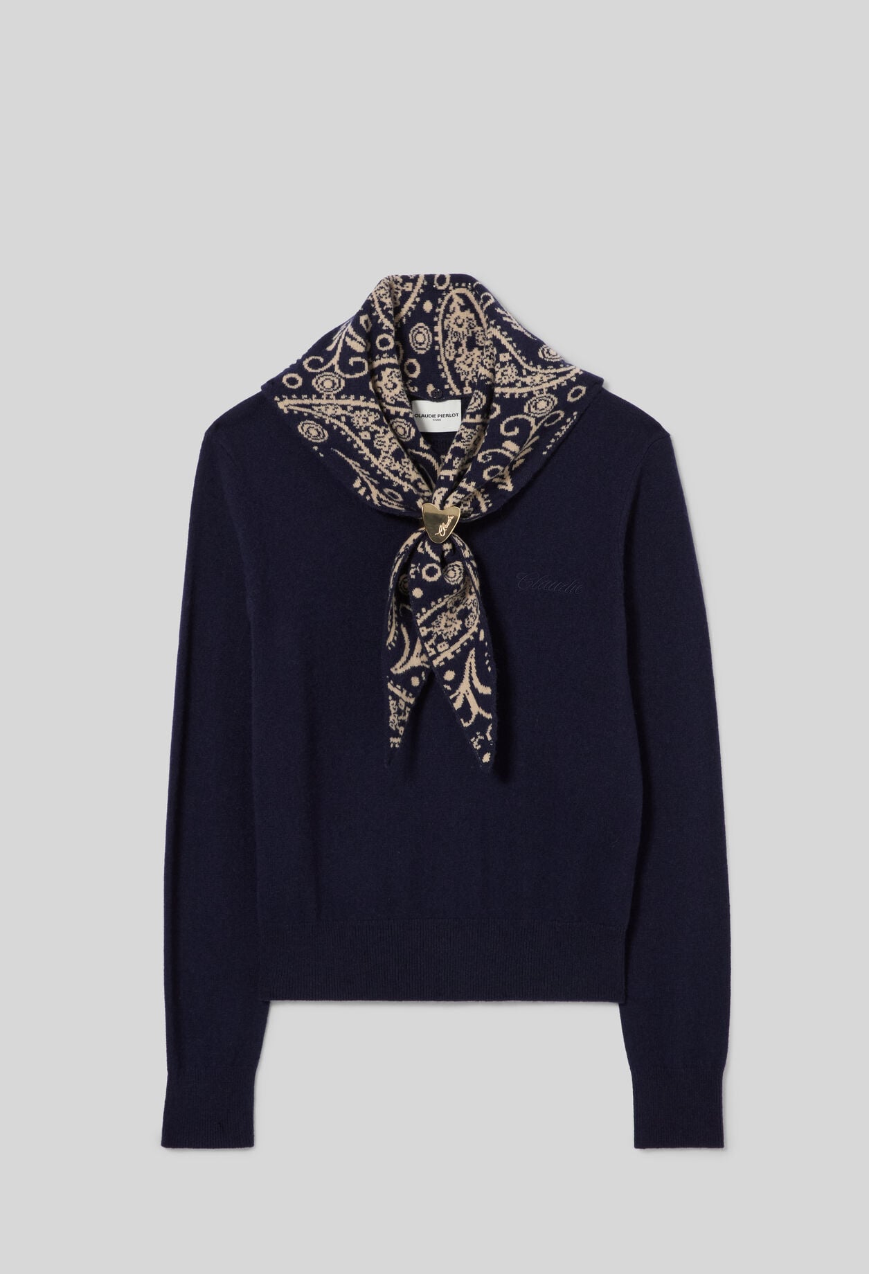 Gold heart jewel knit jumper