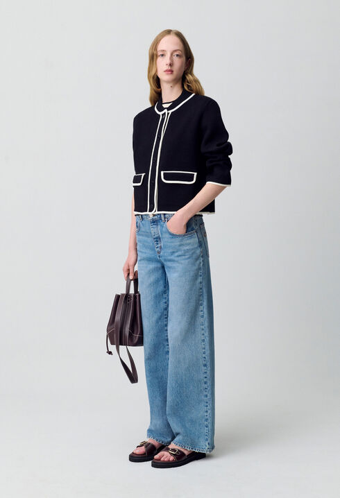Two-Tone Chunky Cardigan