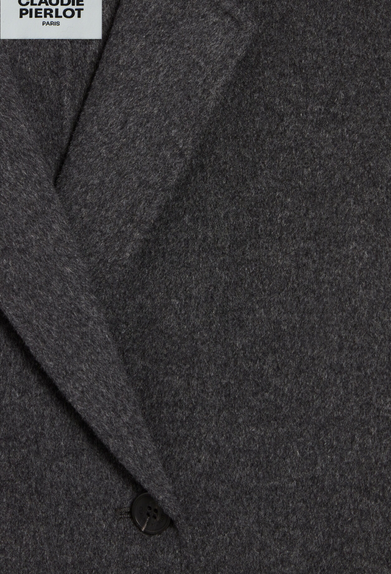 Flecked grey double-sided wool coat
