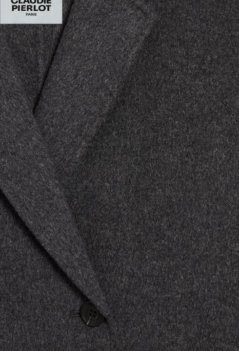 Flecked grey double-sided wool coat