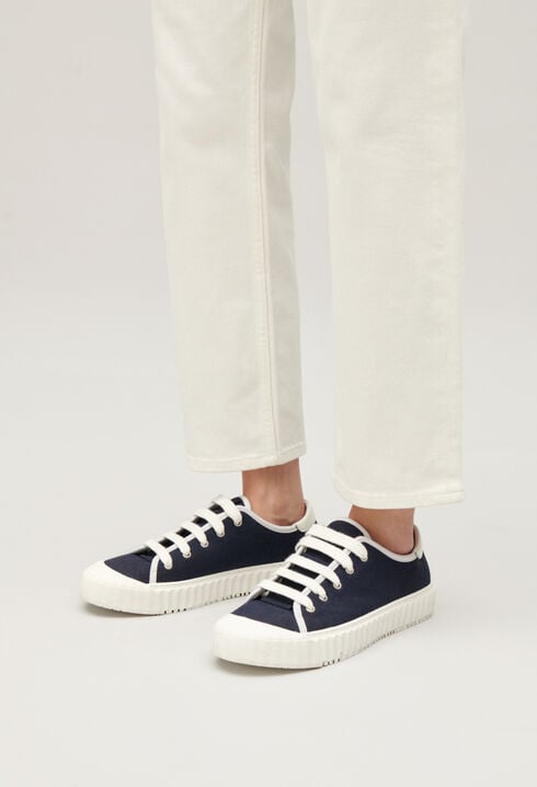 Navy canvas tennis shoes