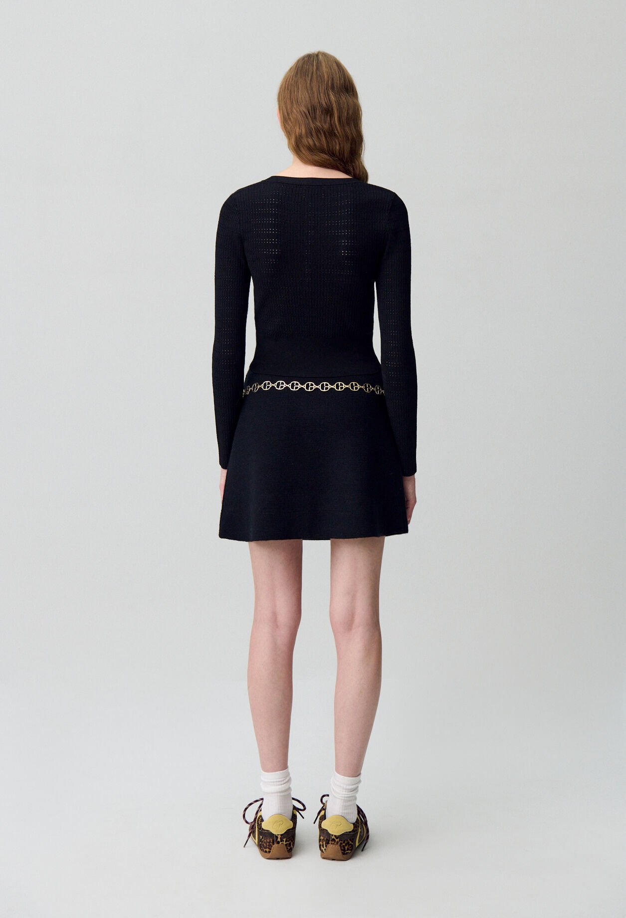 Fine knit bow jumper