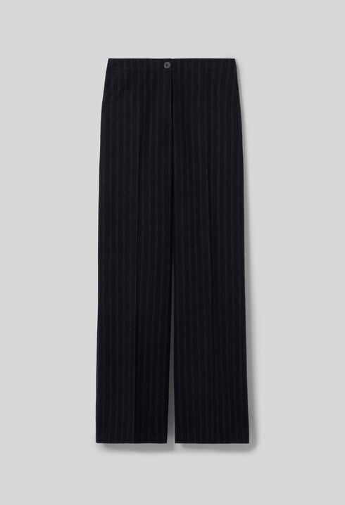 Striped wool blend trousers