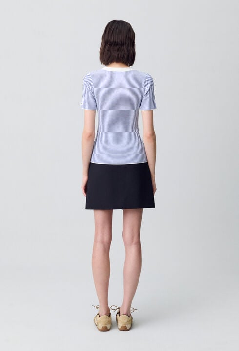 Fine-Knit Breton Stripe Top