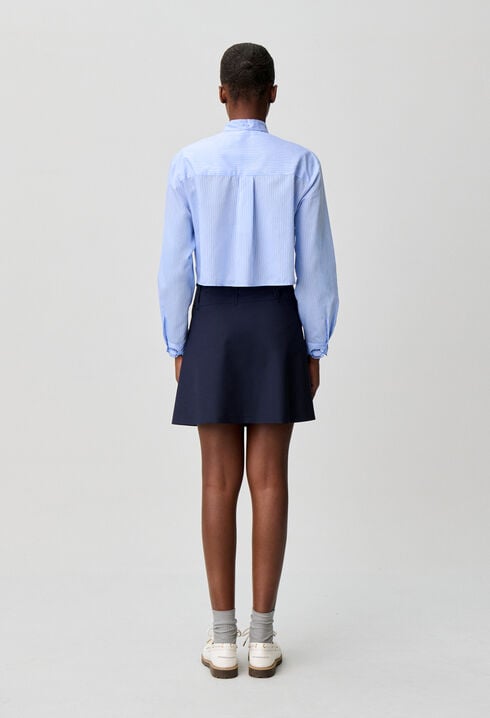Short wool blend skirt