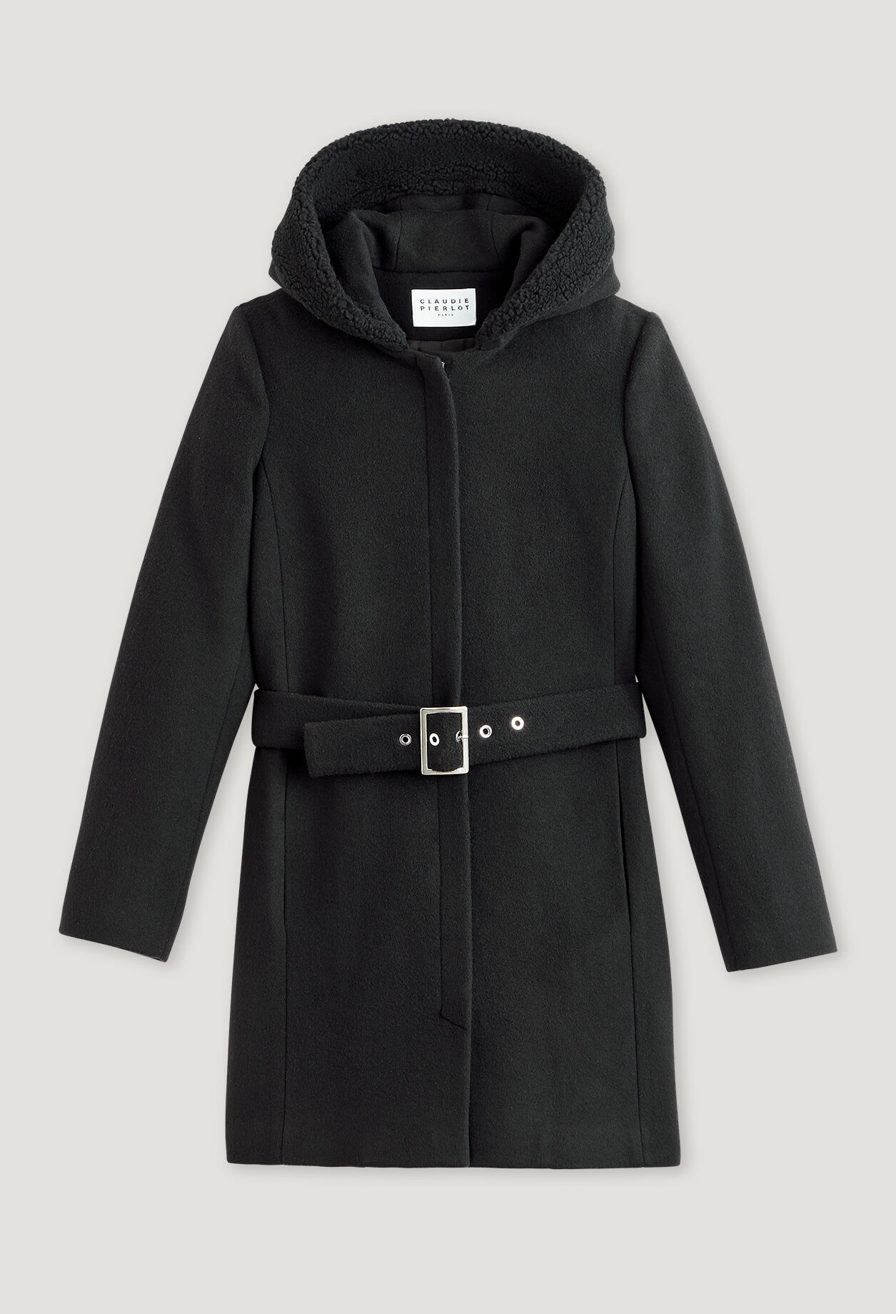 Belted wool and cashmere coat