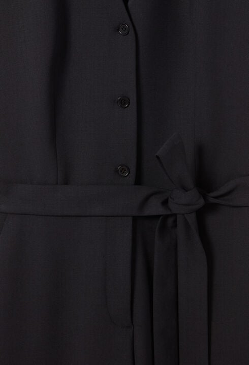 Black short-sleeve jumpsuit