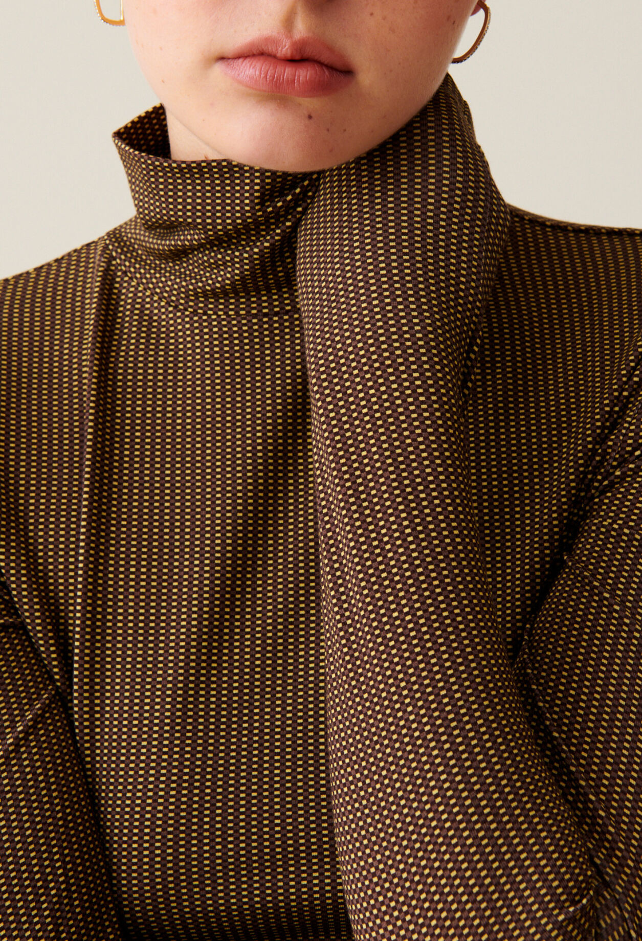 Fitted Funnel Neck Top