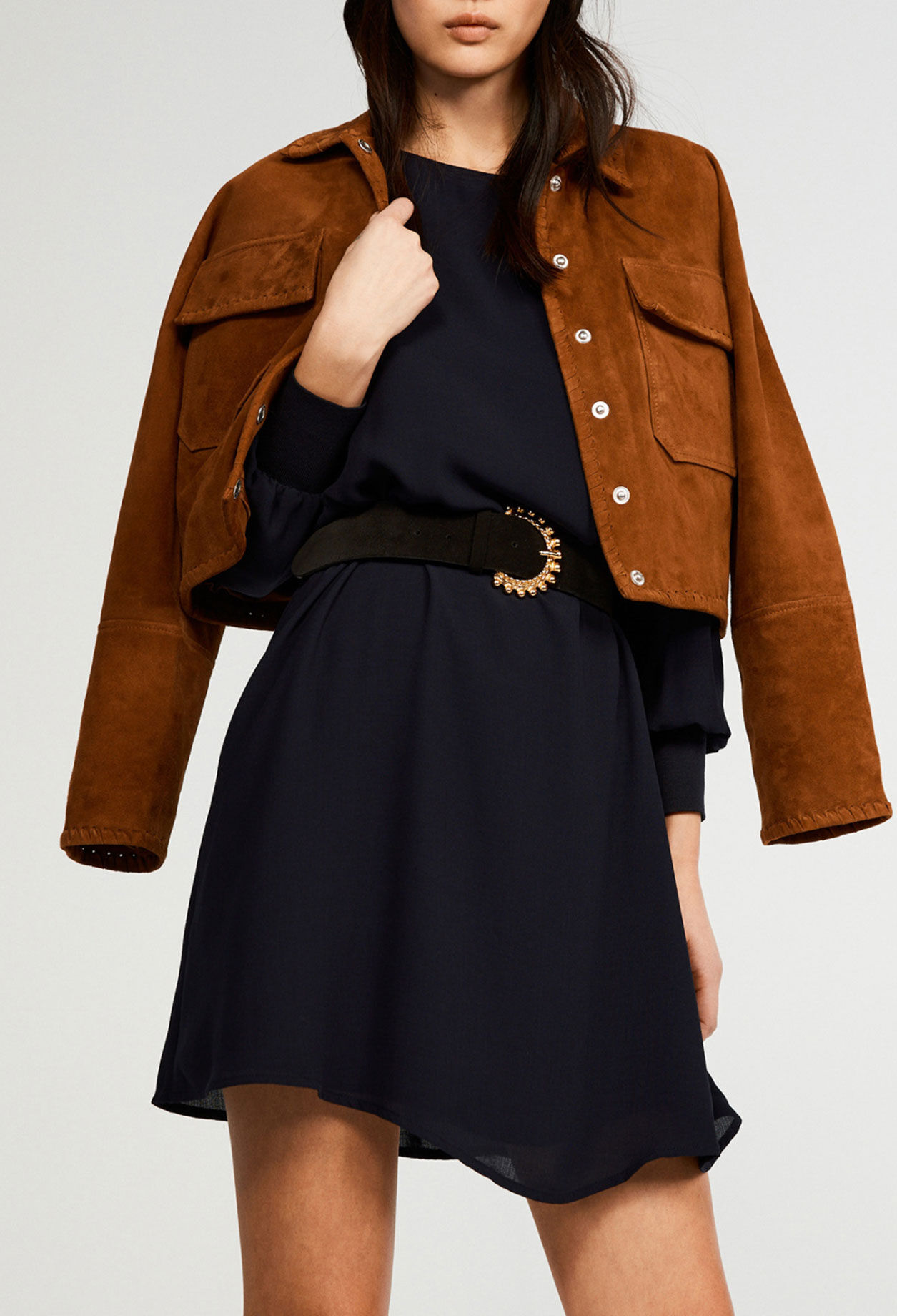 Straight belted dress