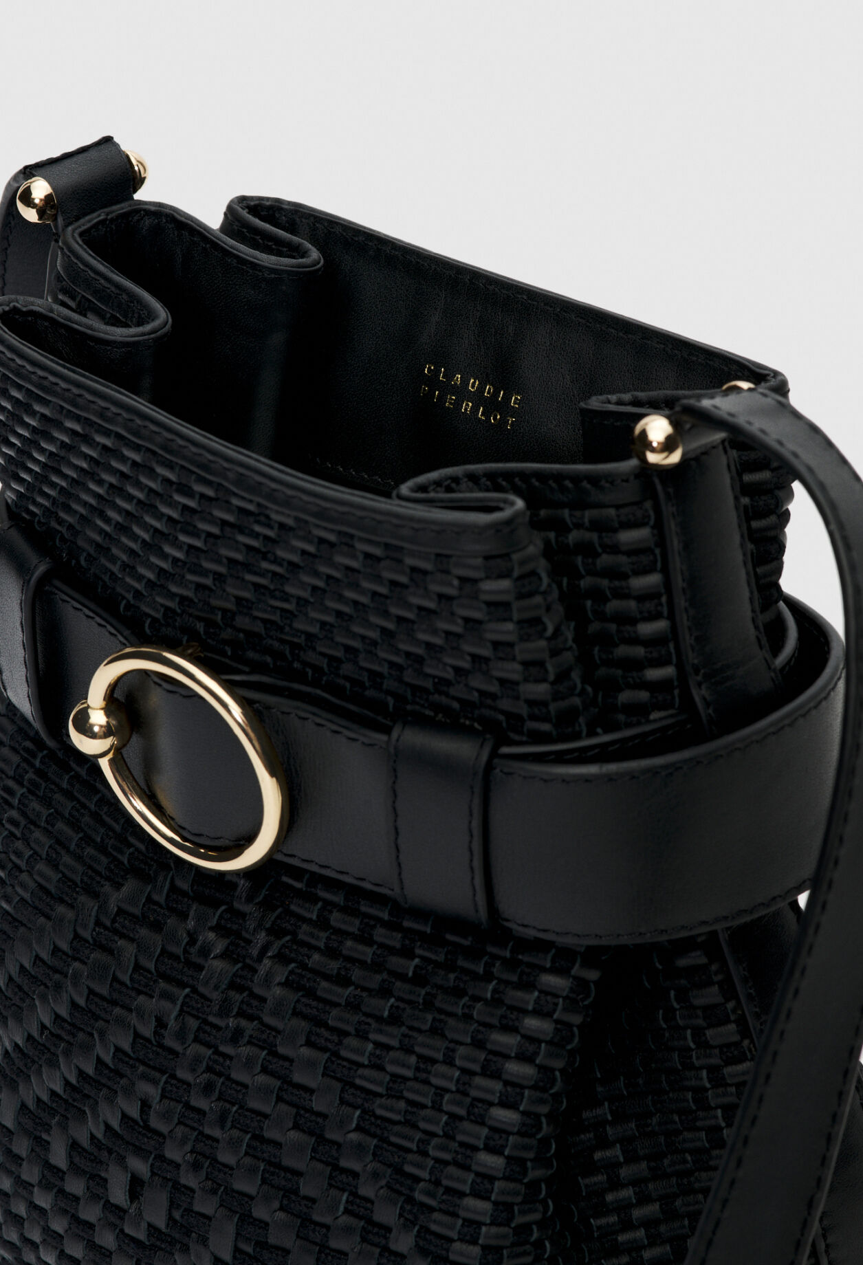 Leather bucket bag