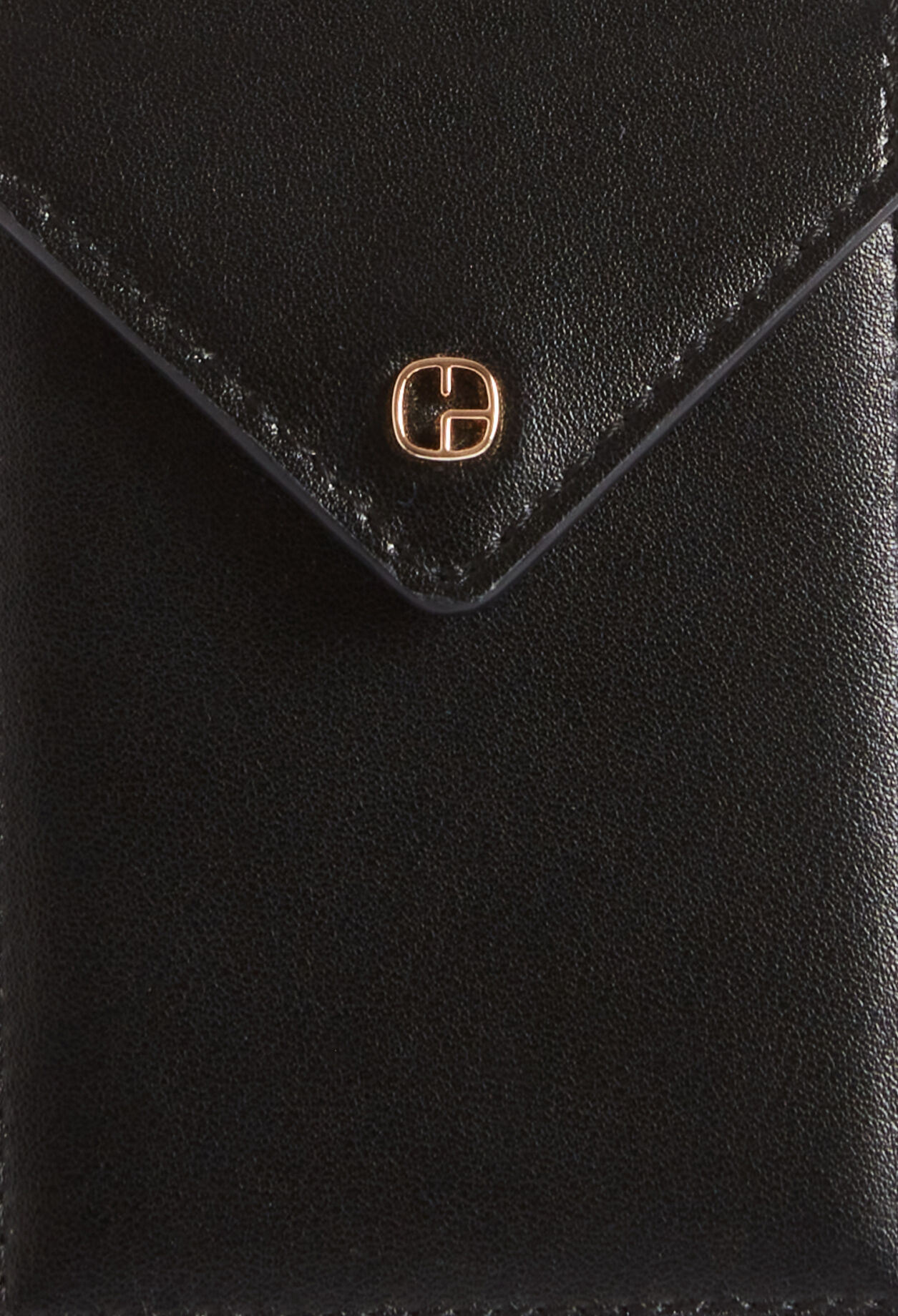 Black leather card holder
