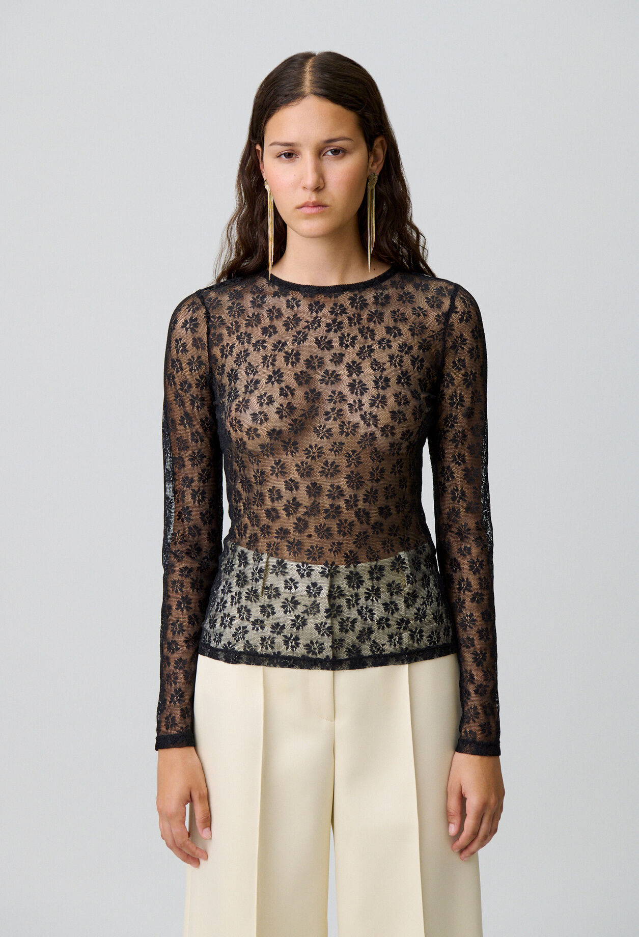 Sheer lace top