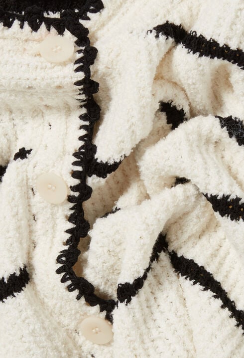 Fine knit striped cardigan