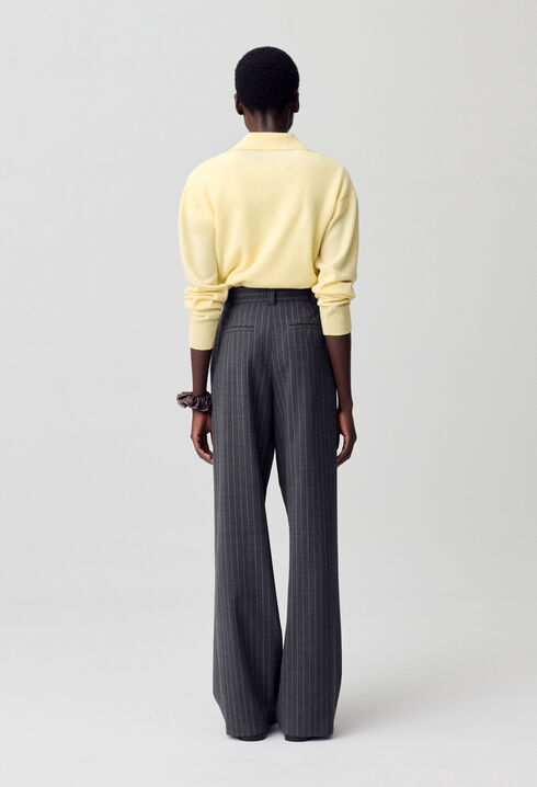 High-waisted straight-leg trousers
