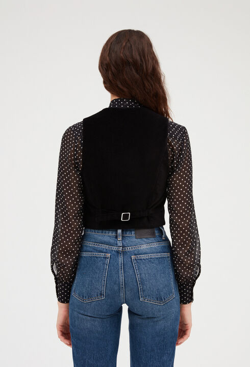 Black velvet suit waistcoat