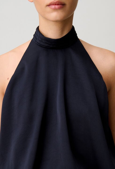 Satin Open-Back Top