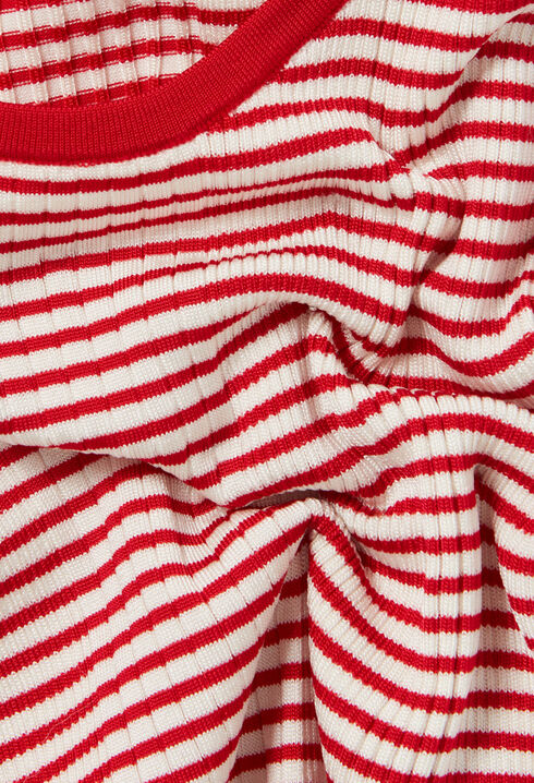 Striped fine-knit tank top