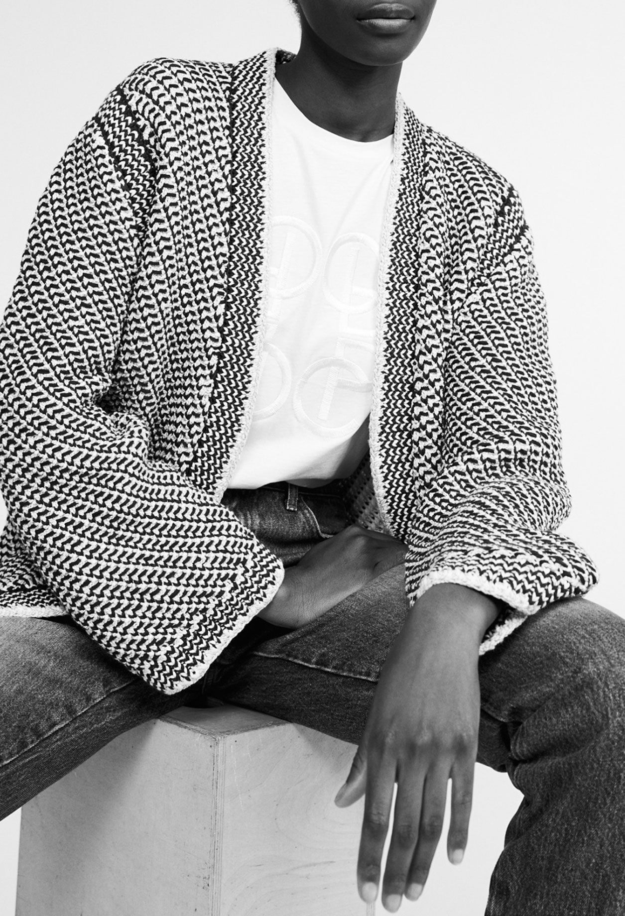 Oversized organic cotton cardigan