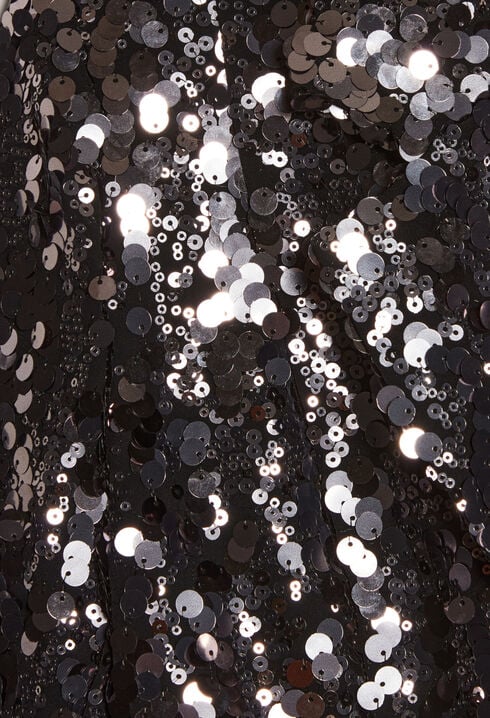 Short silver sequined blazer dress