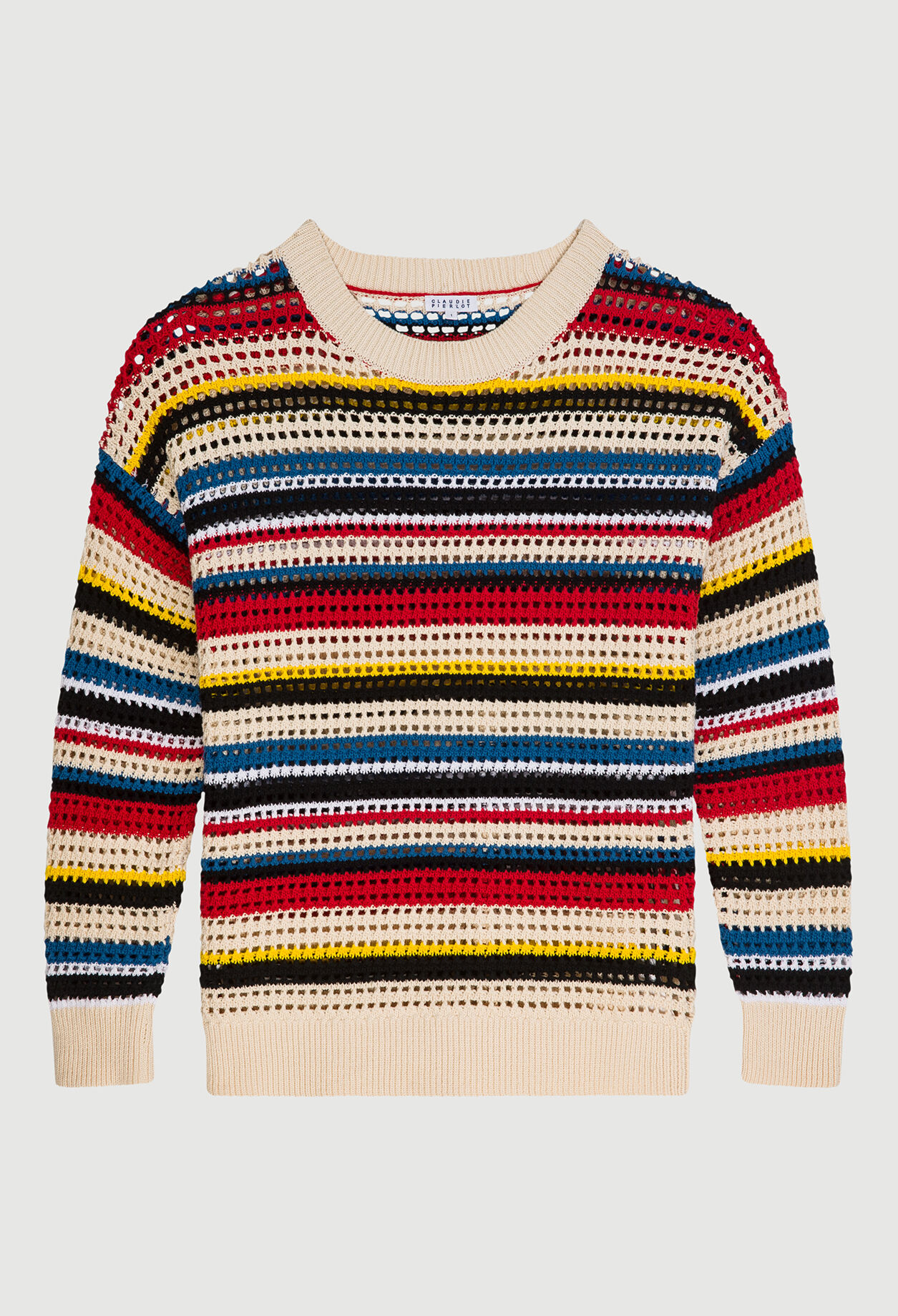 Striped openwork sweater