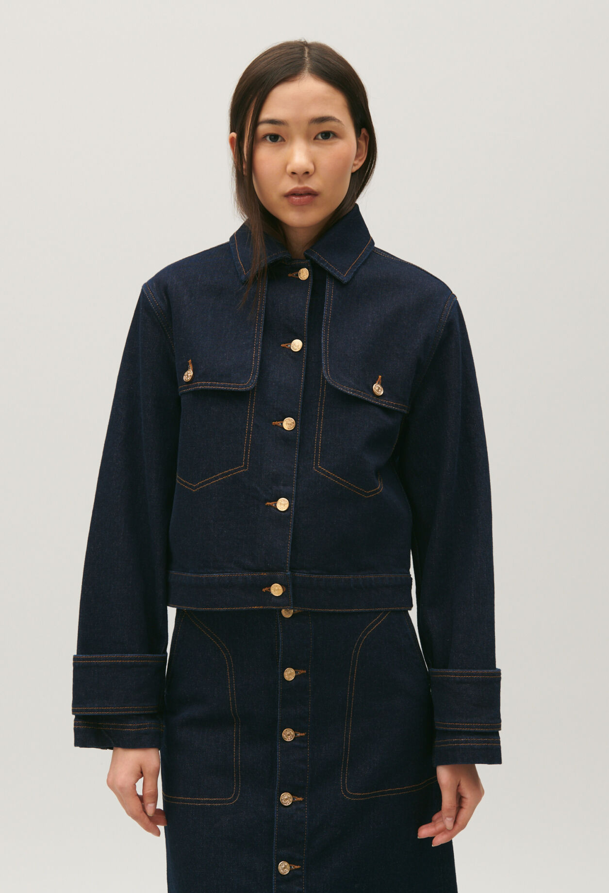 Blue raw denim jacket for women Claudie Pierlot