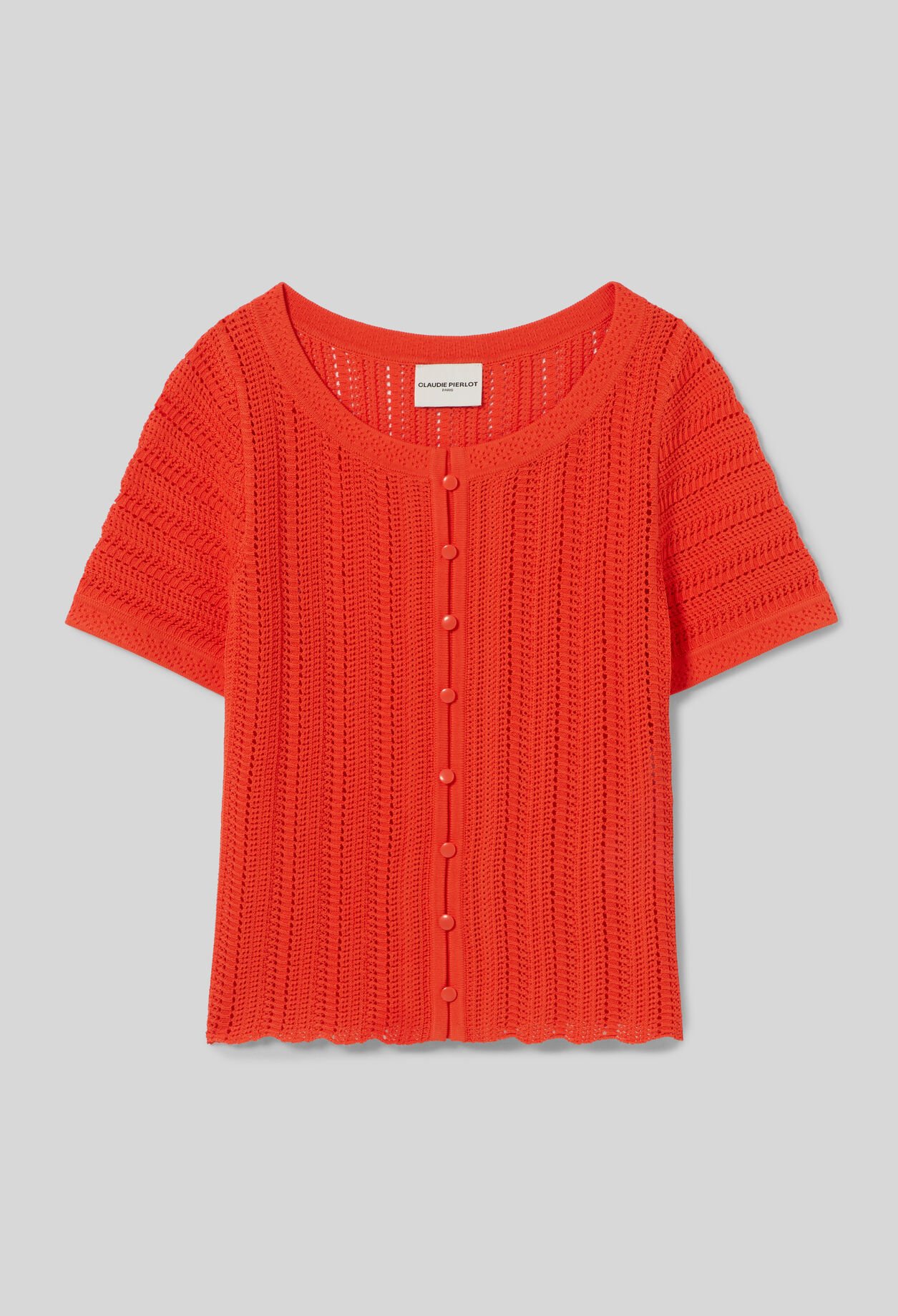 Short-sleeved crochet top