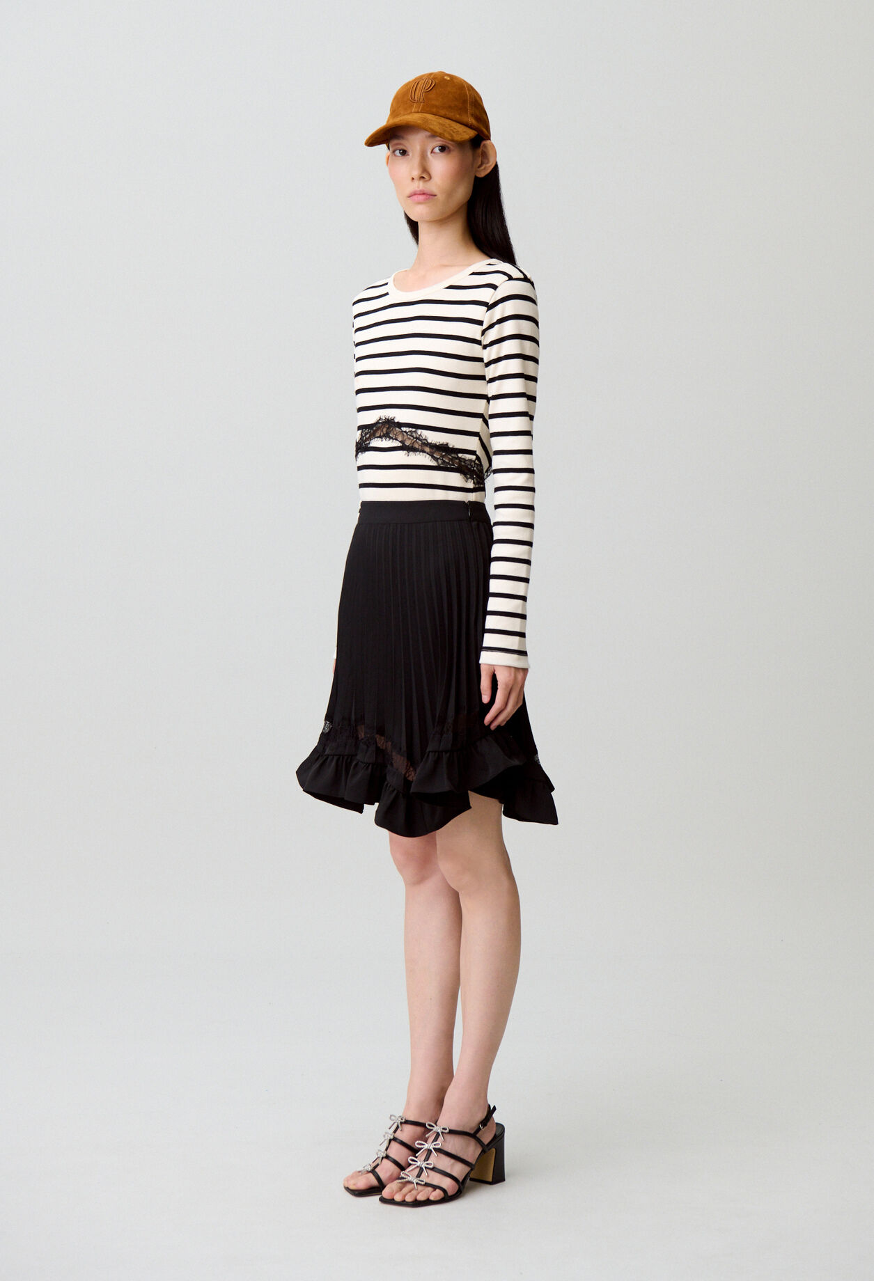 Asymmetric lace skirt