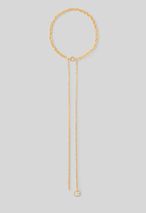 Double pearl chain necklace 