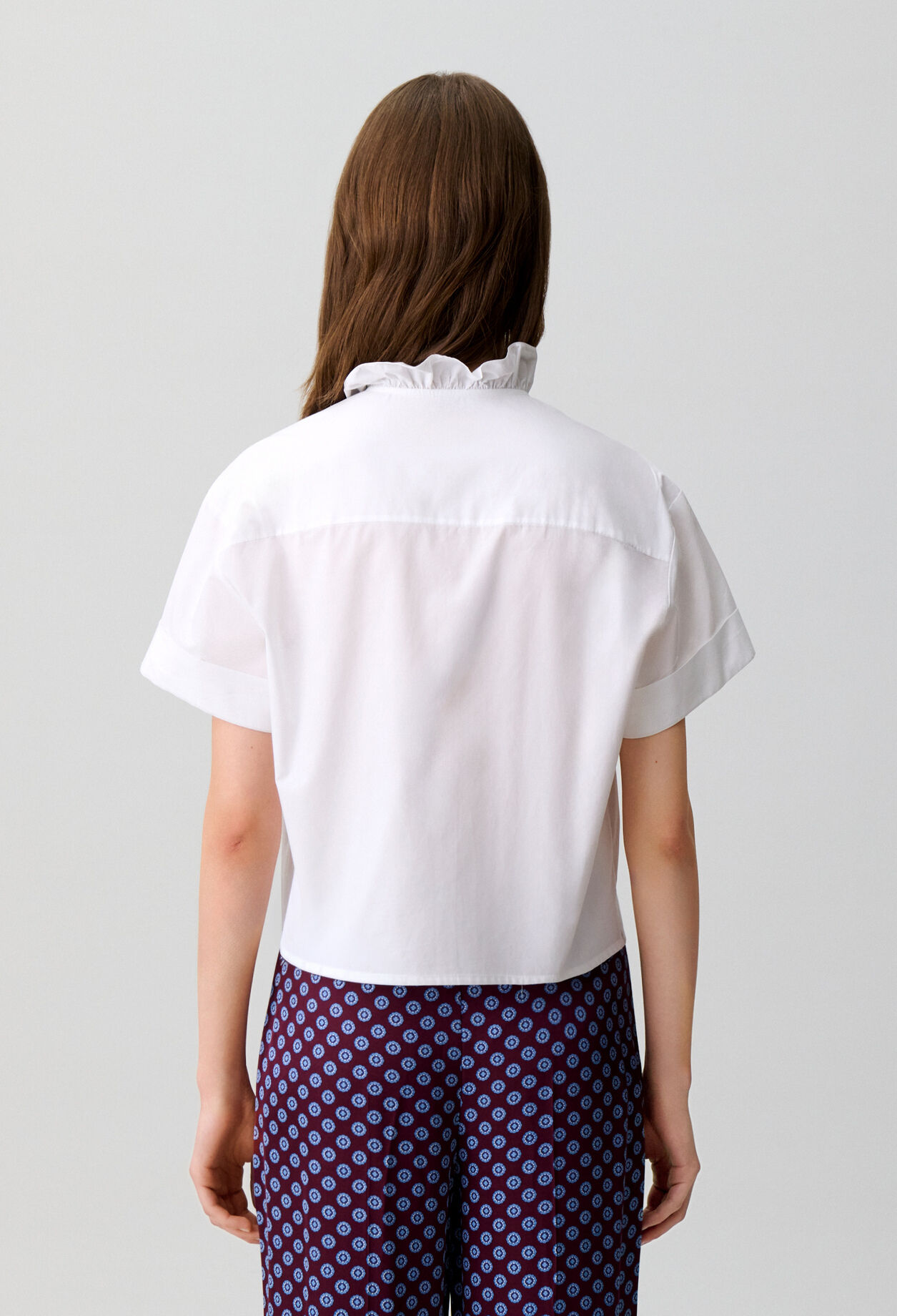 Victorian collar poplin shirt