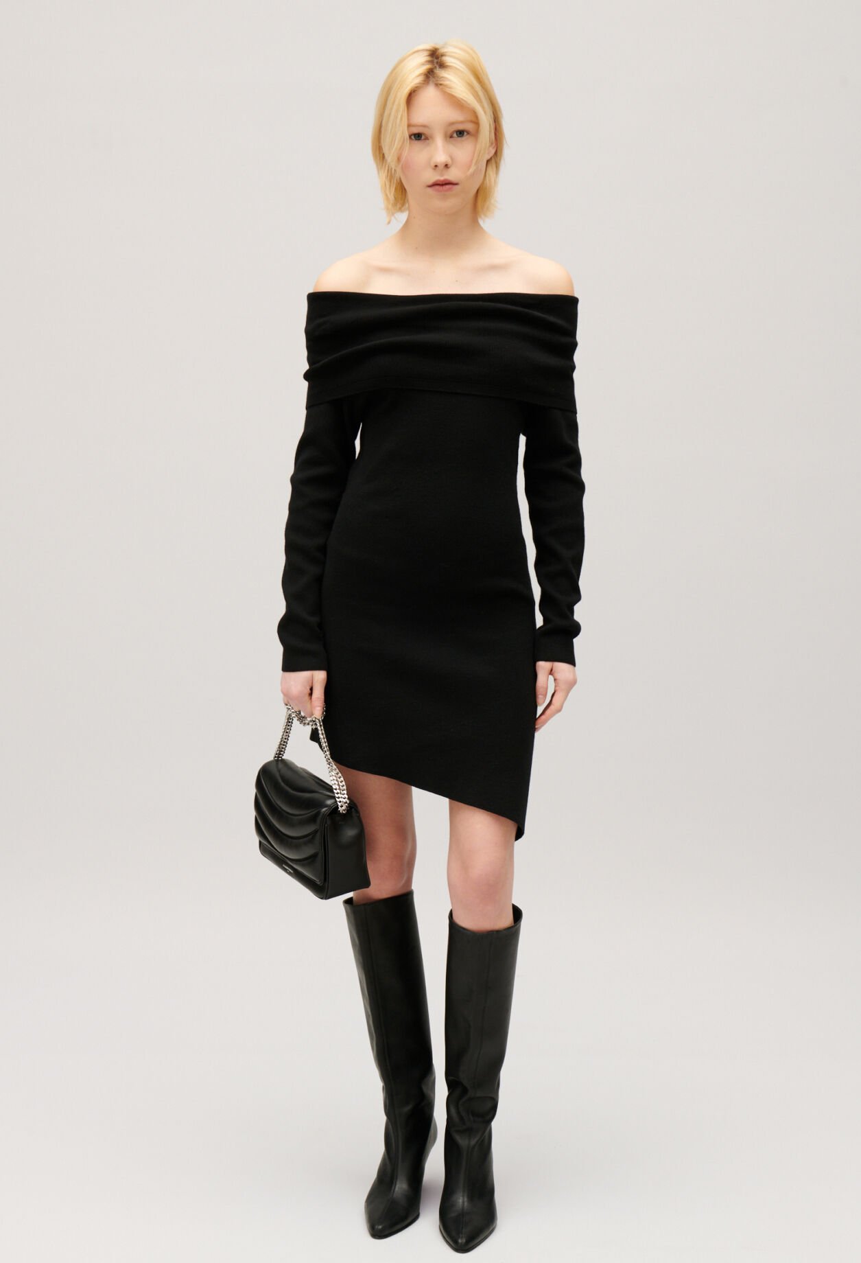 Asymmetric knitted dress
