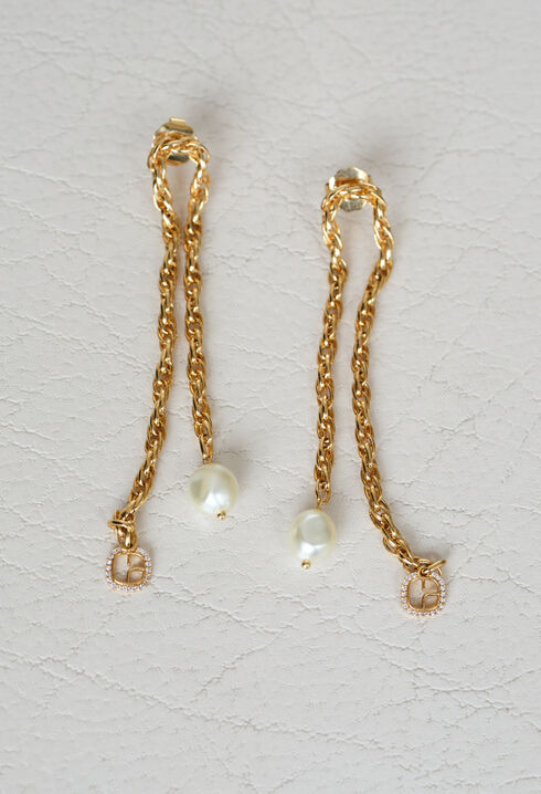 Gold chain earrings