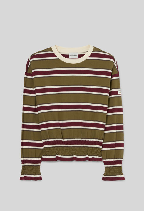 Long-sleeved round neck T-shirt