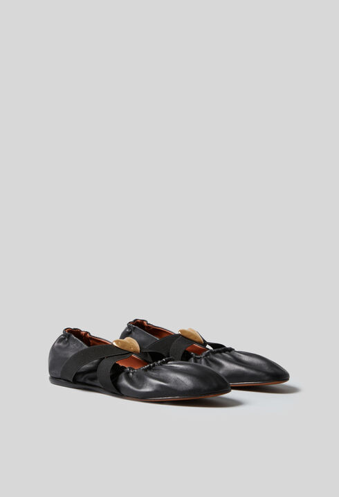 Leather ballet flats with heart