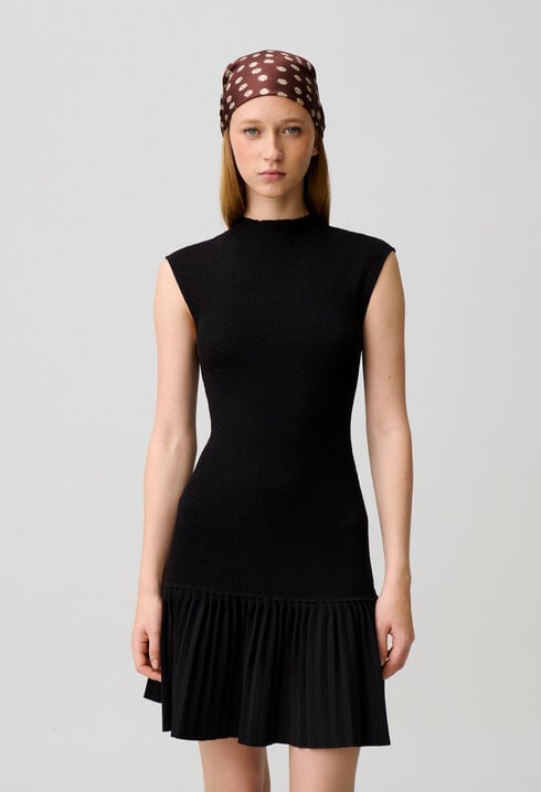 Pleated knit dress
