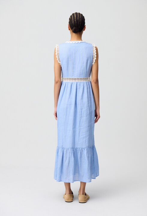 Striped Lace Maxi Dress