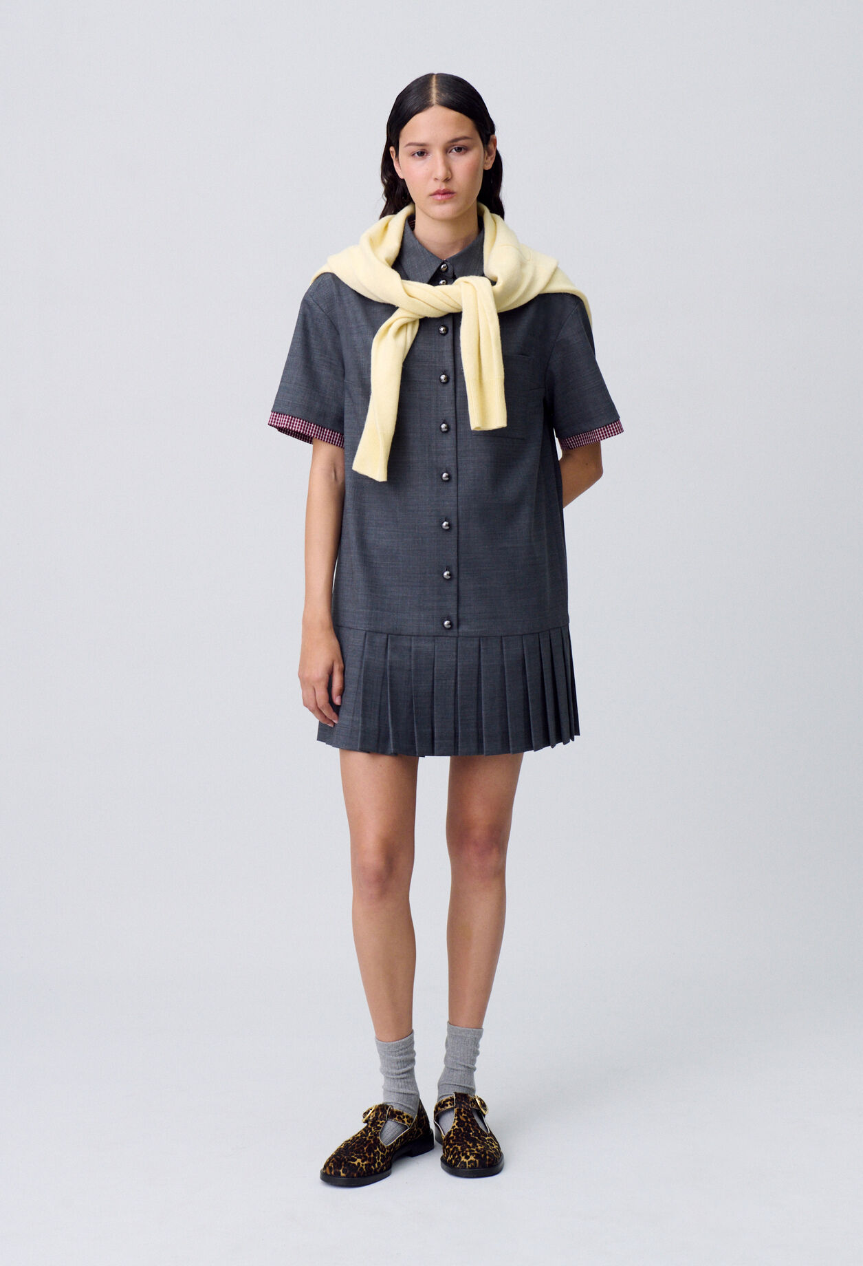 Pleated Mini Dress
