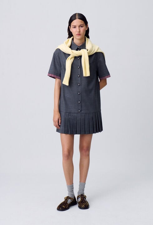 Pleated Mini Dress