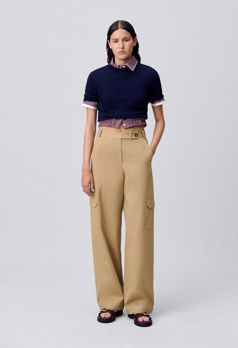 Wide-Leg Straight Cargo Trousers