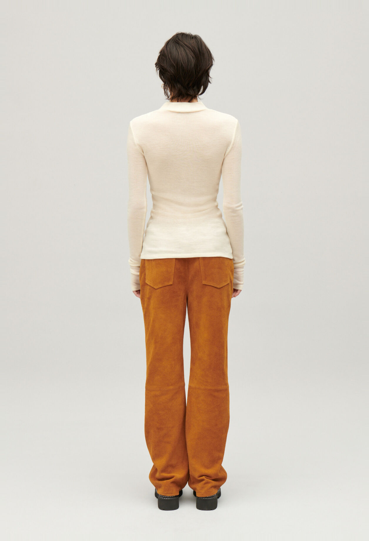 Wool top with high neck