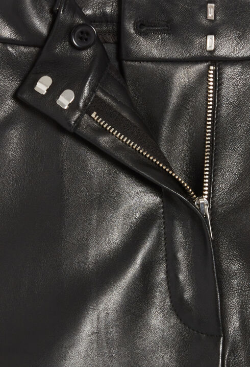 Black leather shorts 