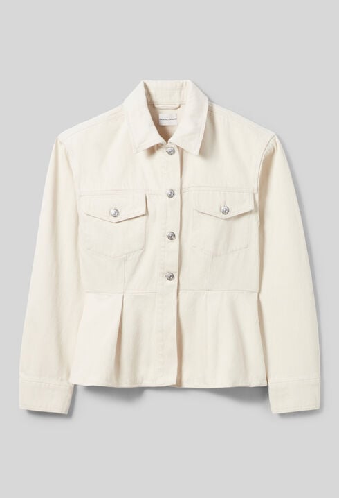 Long-sleeved ecru denim jacket