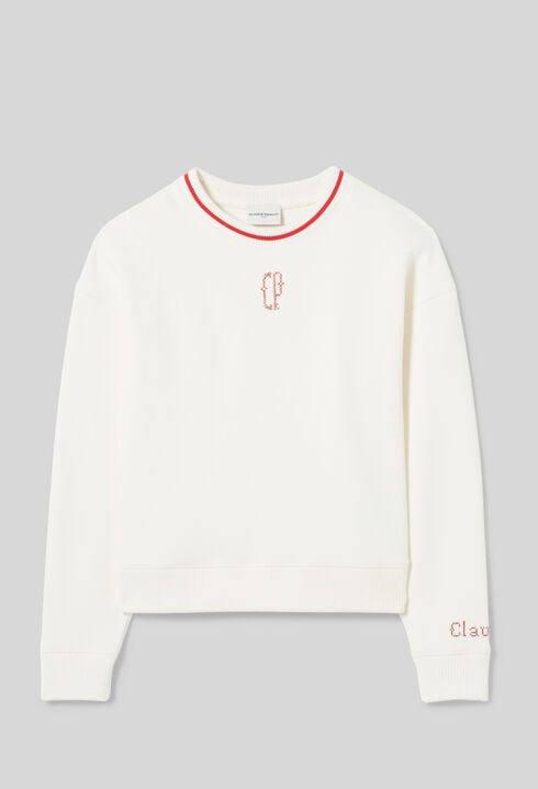 CP embroidered crewneck sweatshirt