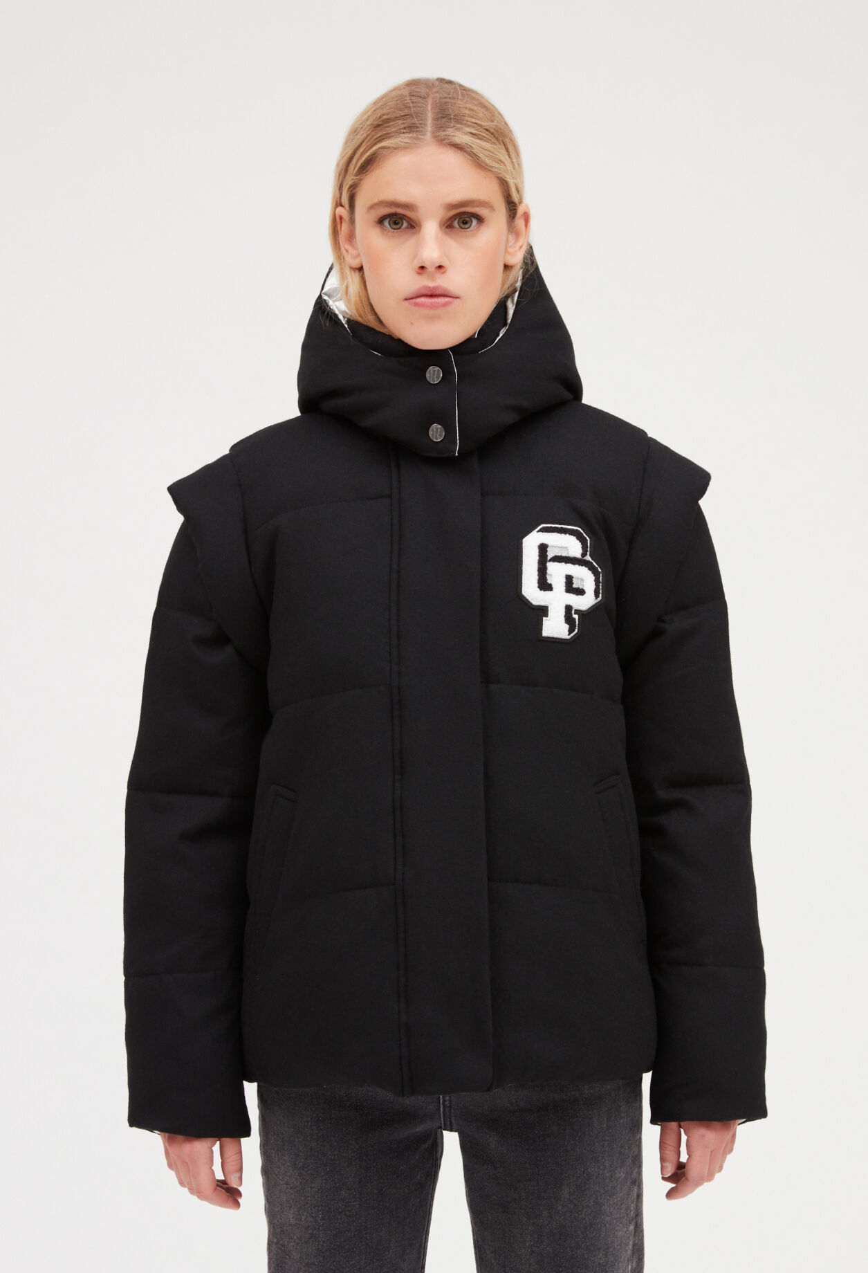 Two tone reversible puffer jacket