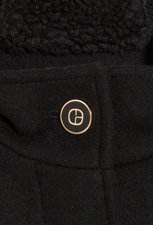Black hooded coat