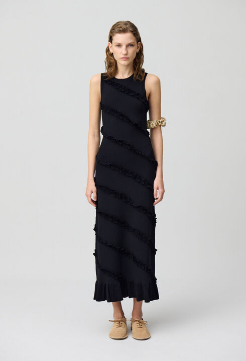 Long fine-knit dress