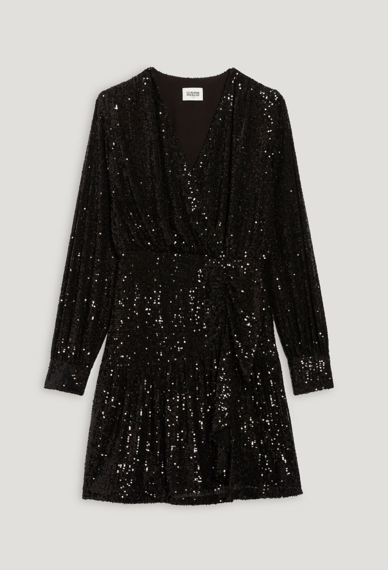 Short black dress with sequins