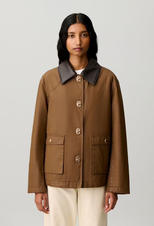 Short waxed parka
