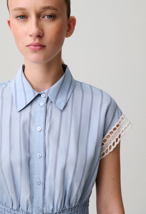 Sleeveless striped shirt