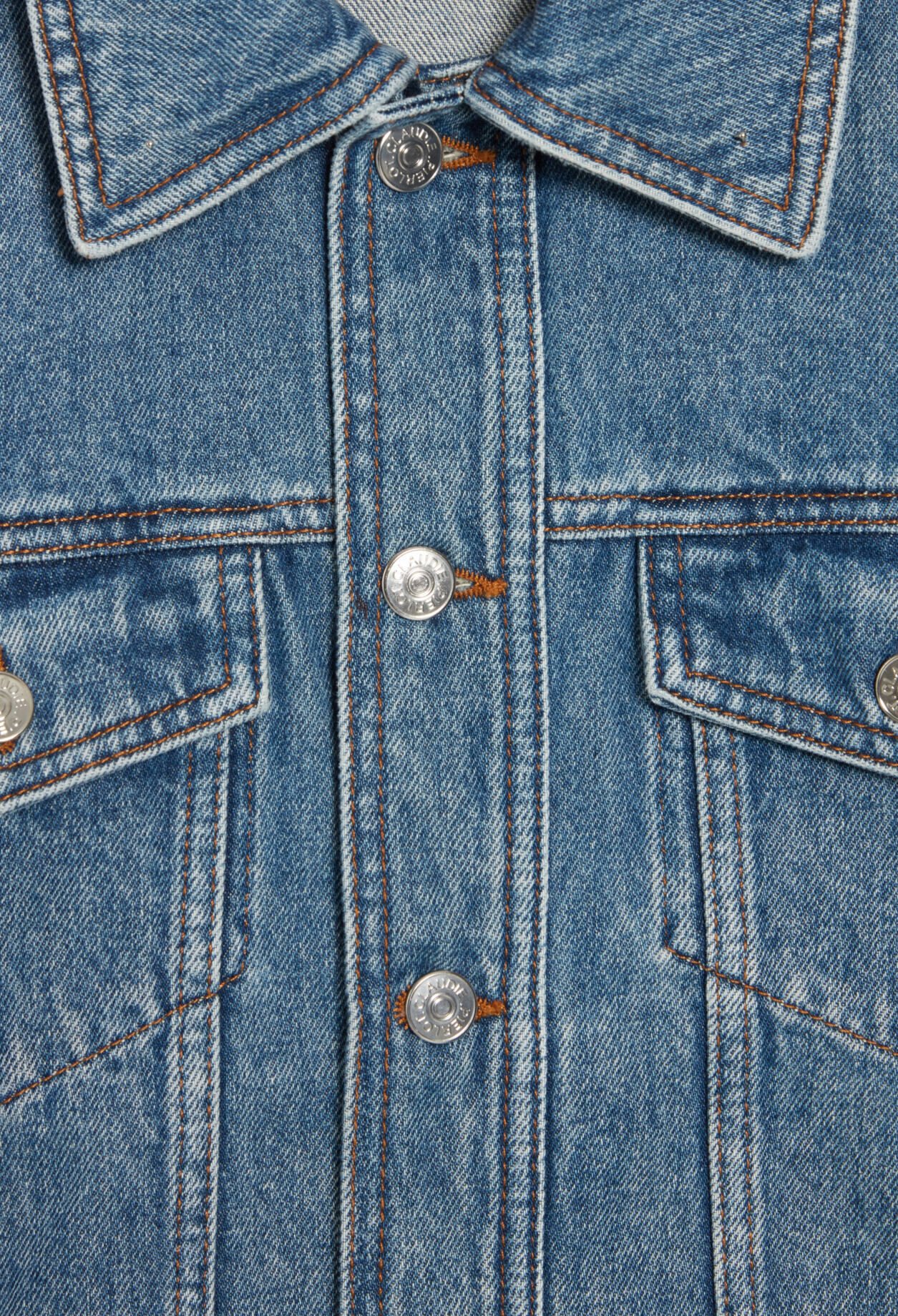 Blue straight-leg denim jacket