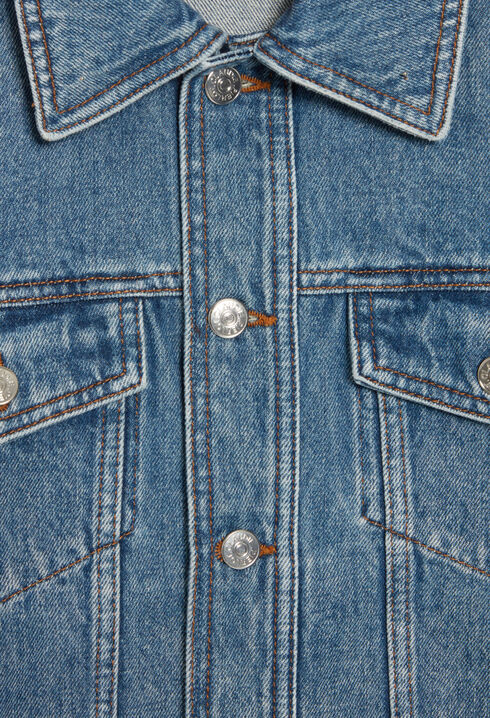 Blue straight-leg denim jacket